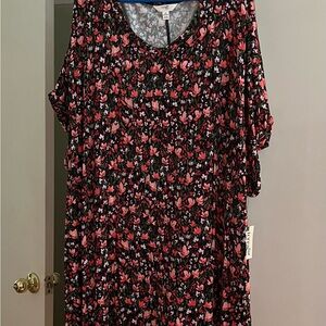 Terra & Sky Black Floral Dress